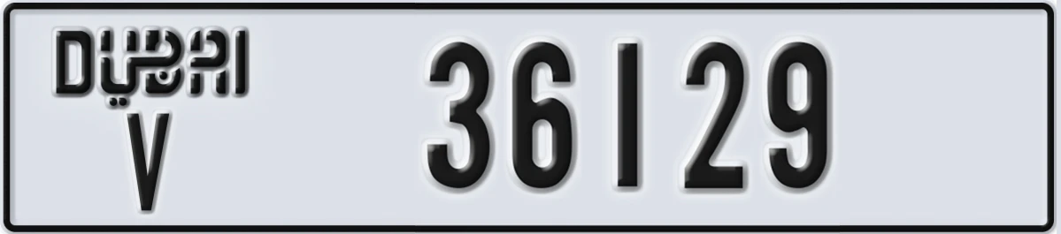 UAE License Plate Dubai V 36129