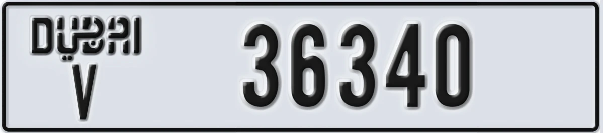 UAE License Plate Dubai V 36340