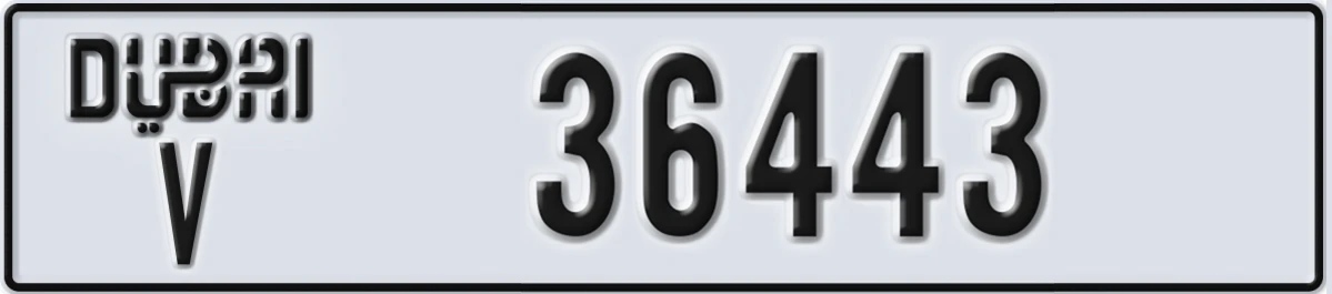 UAE License Plate Dubai V 36443