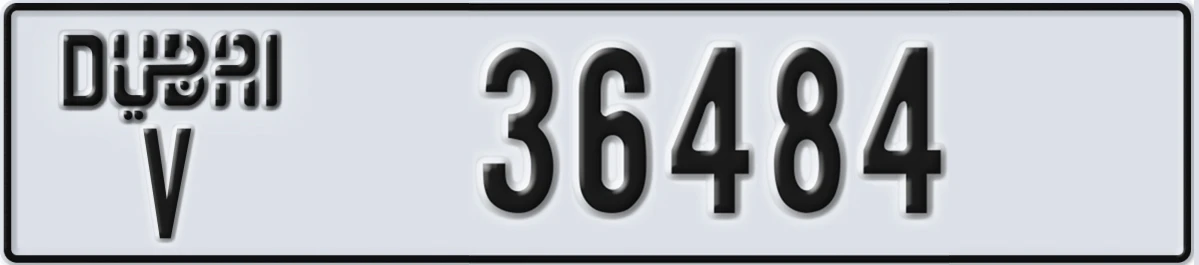 UAE License Plate Dubai V 36484