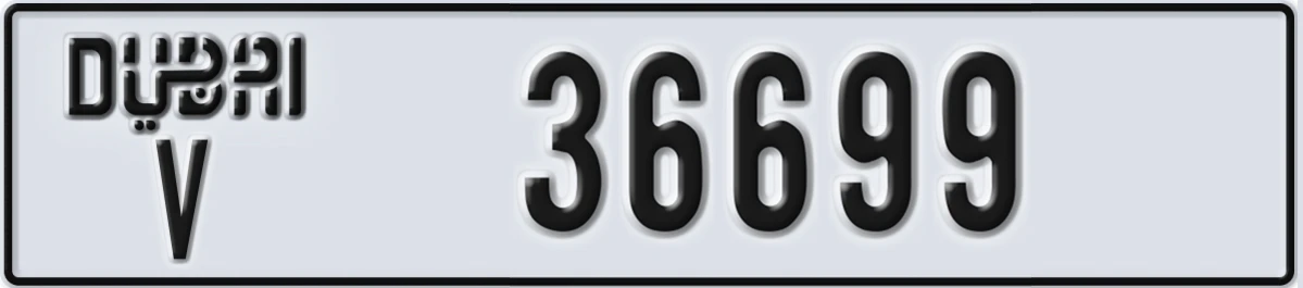 UAE License Plate Dubai V 36699