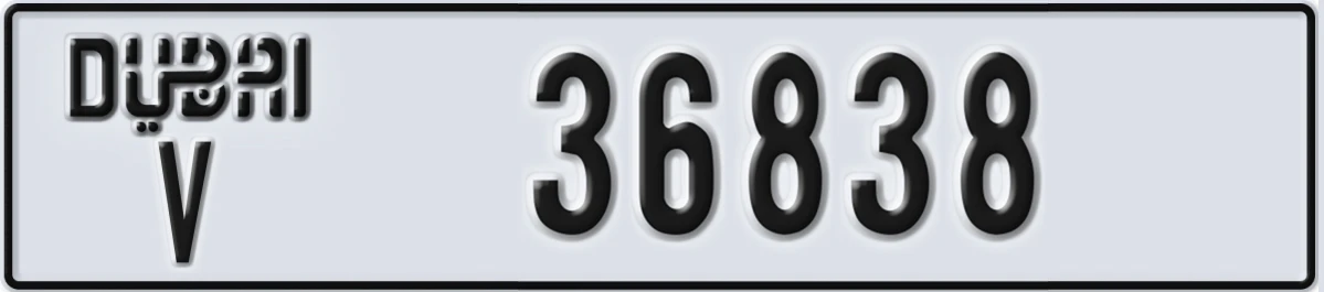 UAE License Plate Dubai V 36838