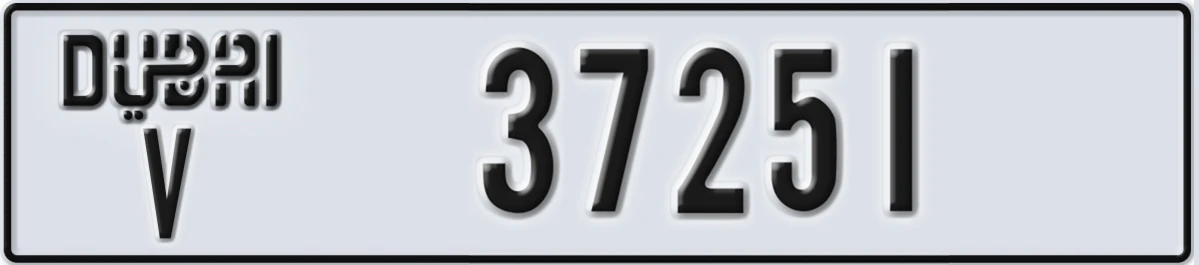 UAE License Plate Dubai V 37251