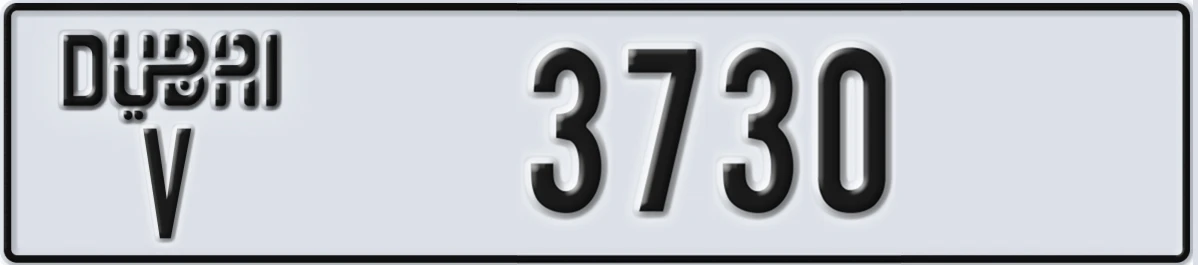 UAE License Plate Dubai V 3730