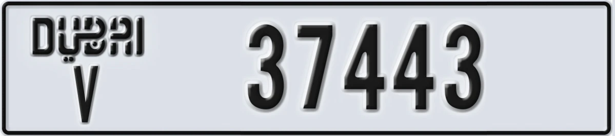 UAE License Plate Dubai V 37443