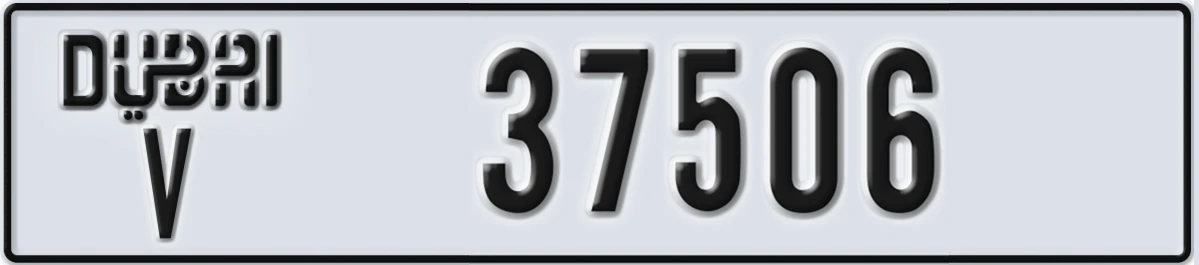 UAE License Plate Dubai V 37506