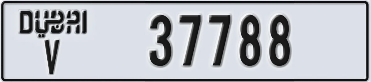 UAE License Plate Dubai V 37788