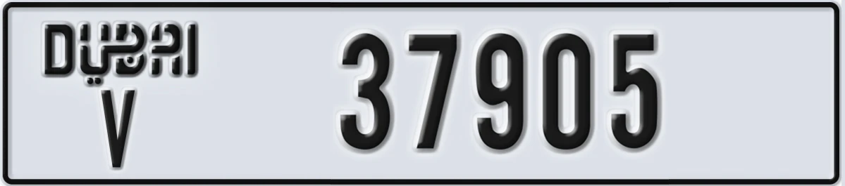 UAE License Plate Dubai V 37905