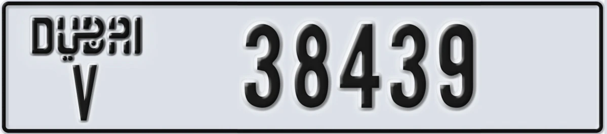 UAE License Plate Dubai V 38439