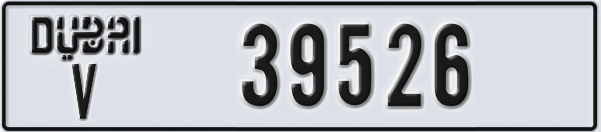 UAE License Plate Dubai V 39526