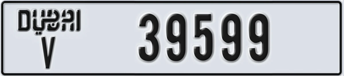 UAE License Plate Dubai V 39599