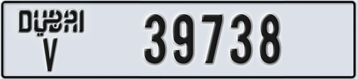 UAE License Plate Dubai V 39738