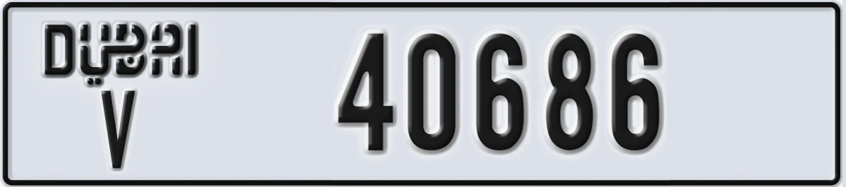 UAE License Plate Dubai V 40686