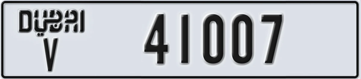 UAE License Plate Dubai V 41007