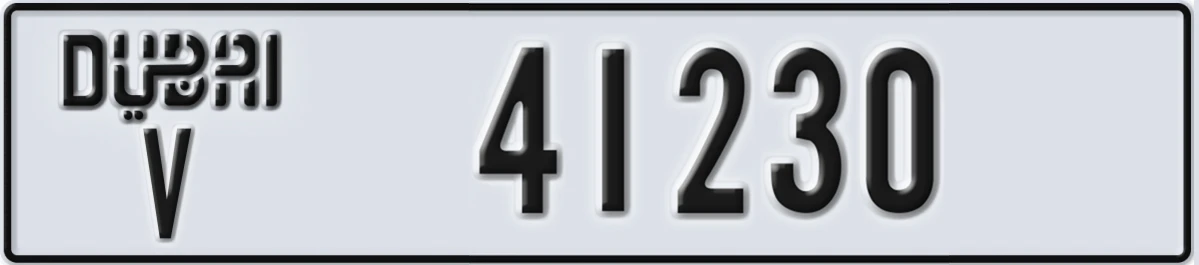 UAE License Plate Dubai V 41230