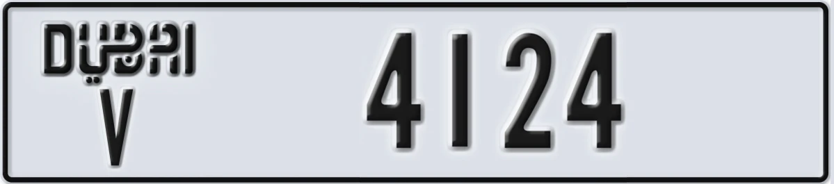 UAE License Plate Dubai V 4124