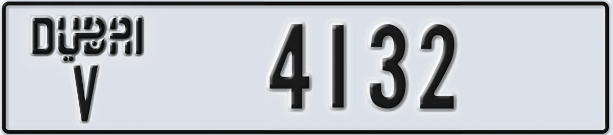 UAE License Plate Dubai V 4132