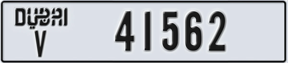 UAE License Plate Dubai V 41562