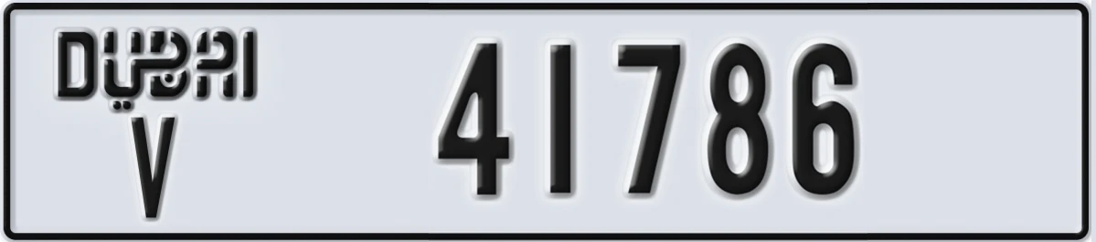 UAE License Plate Dubai V 41786