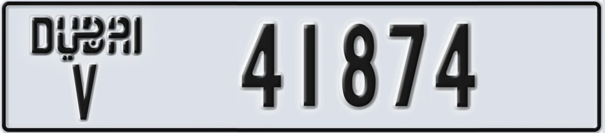 UAE License Plate Dubai V 41874