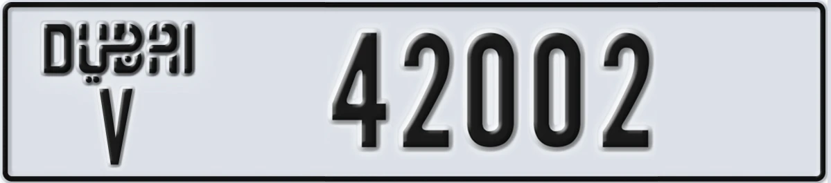 UAE License Plate Dubai V 42002