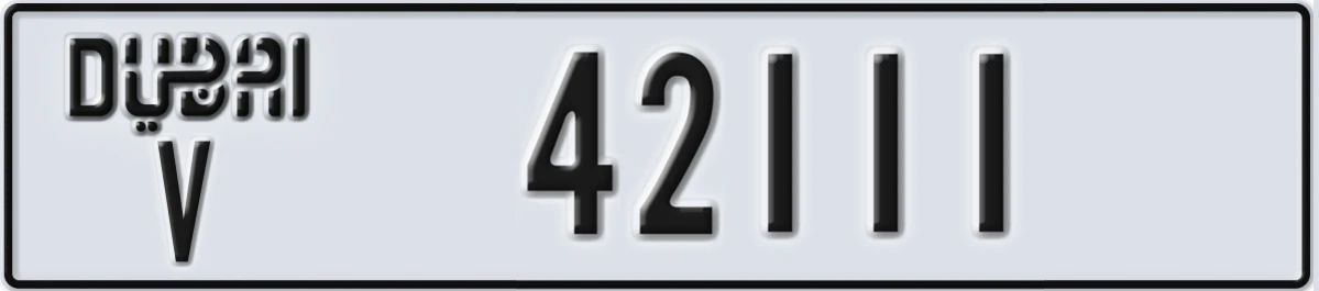 UAE License Plate Dubai V 42111