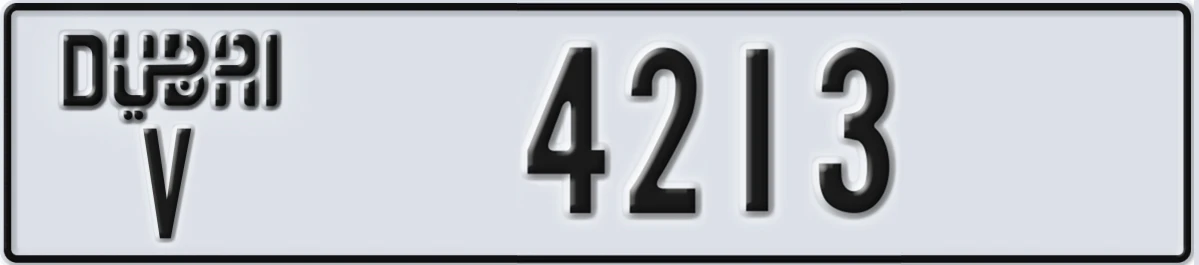 UAE License Plate Dubai V 4213