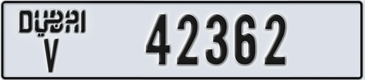 UAE License Plate Dubai V 42362