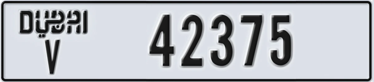 UAE License Plate Dubai V 42375