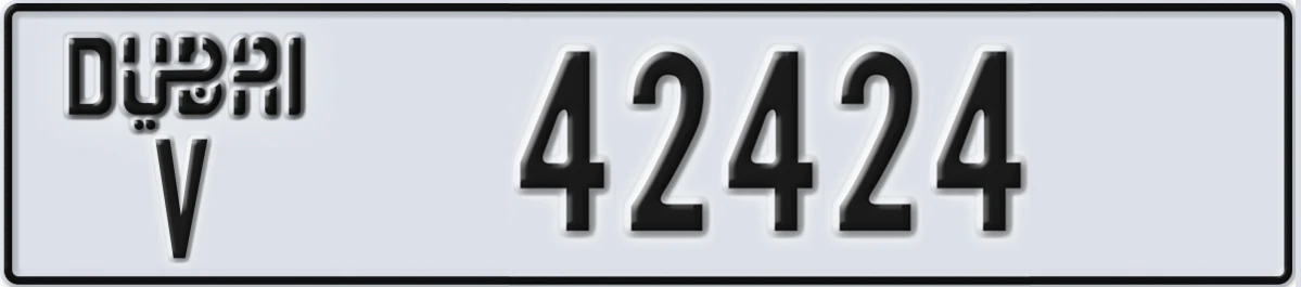 UAE License Plate Dubai V 42424
