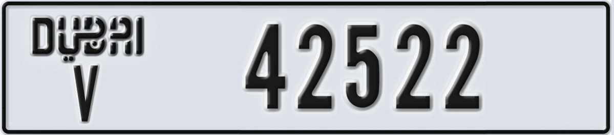 UAE License Plate Dubai V 42522