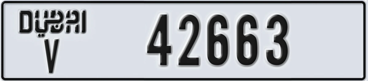 UAE License Plate Dubai V 42663