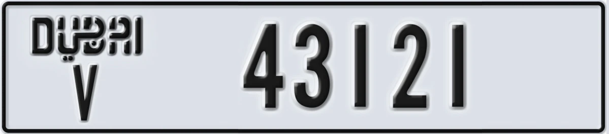 UAE License Plate Dubai V 43121