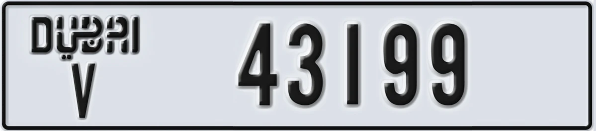 UAE License Plate Dubai V 43199