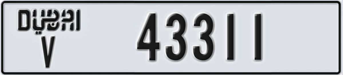 UAE License Plate Dubai V 43311