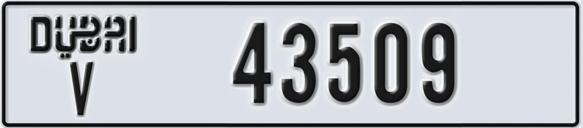 UAE License Plate Dubai V 43509