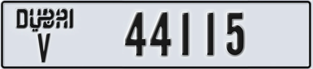 UAE License Plate Dubai V 44115