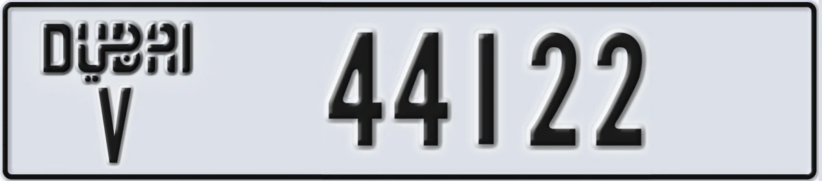 UAE License Plate Dubai V 44122