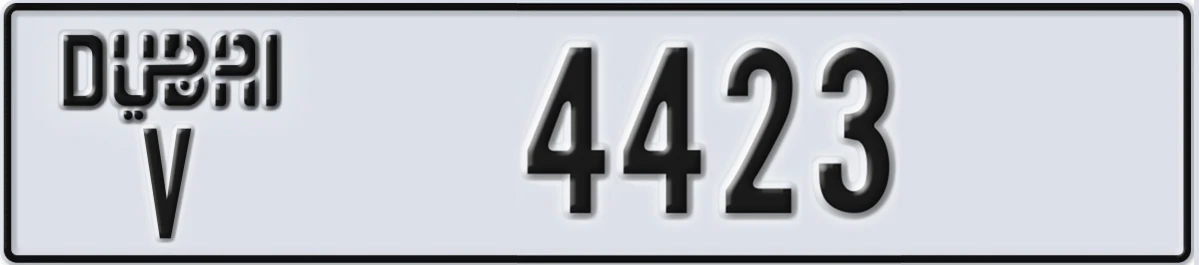 UAE License Plate Dubai V 4423