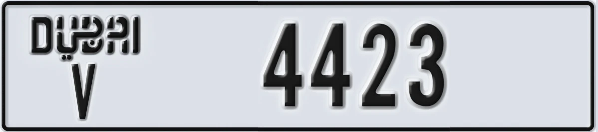 UAE License Plate Dubai V 4423