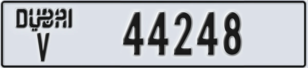 UAE License Plate Dubai V 44248