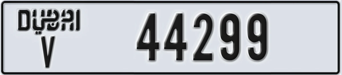 UAE License Plate Dubai V 44299