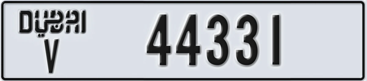 UAE License Plate Dubai V 44331