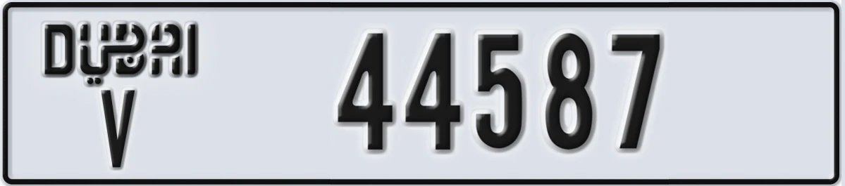 UAE License Plate Dubai V 44587