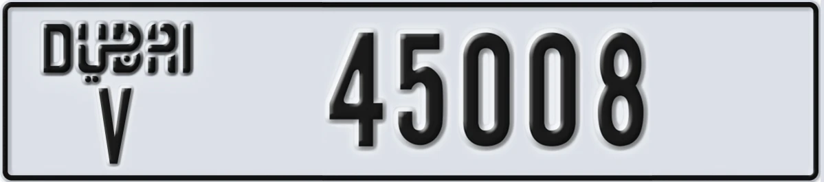 UAE License Plate Dubai V 45008