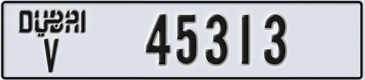 UAE License Plate Dubai V 45313