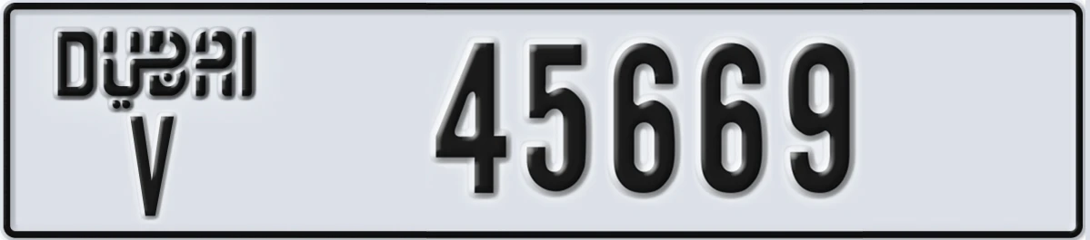 UAE License Plate Dubai V 45669