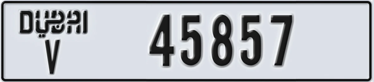UAE License Plate Dubai V 45857