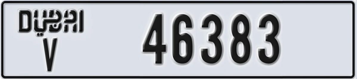 UAE License Plate Dubai V 46383