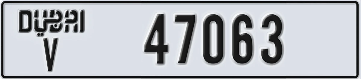 UAE License Plate Dubai V 47063